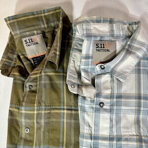 5.11 Tactical Shirt Mens Large Plaid Short Sleeve Button Up Outdoor Hiking Lot